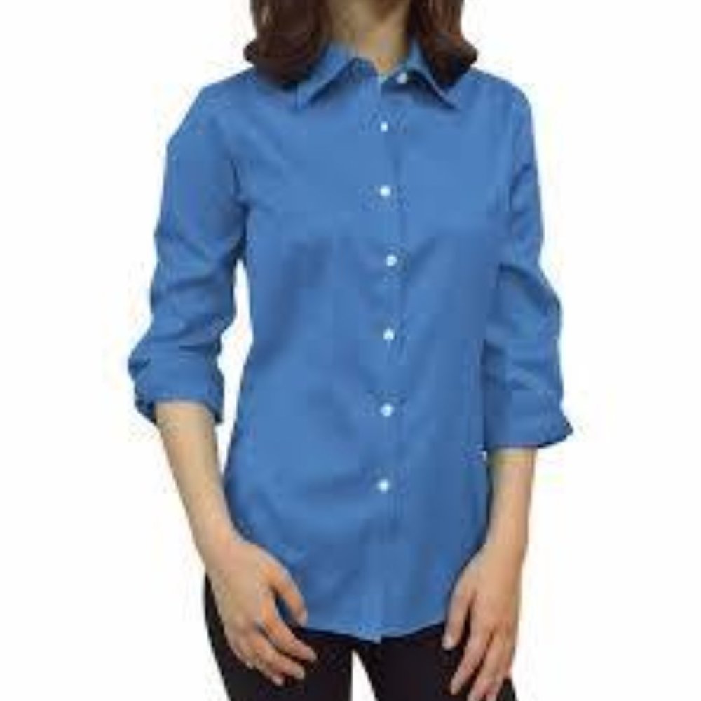 Kirkland Signature 3/4 Sleeve Pinpoint Oxford Top New Size XL